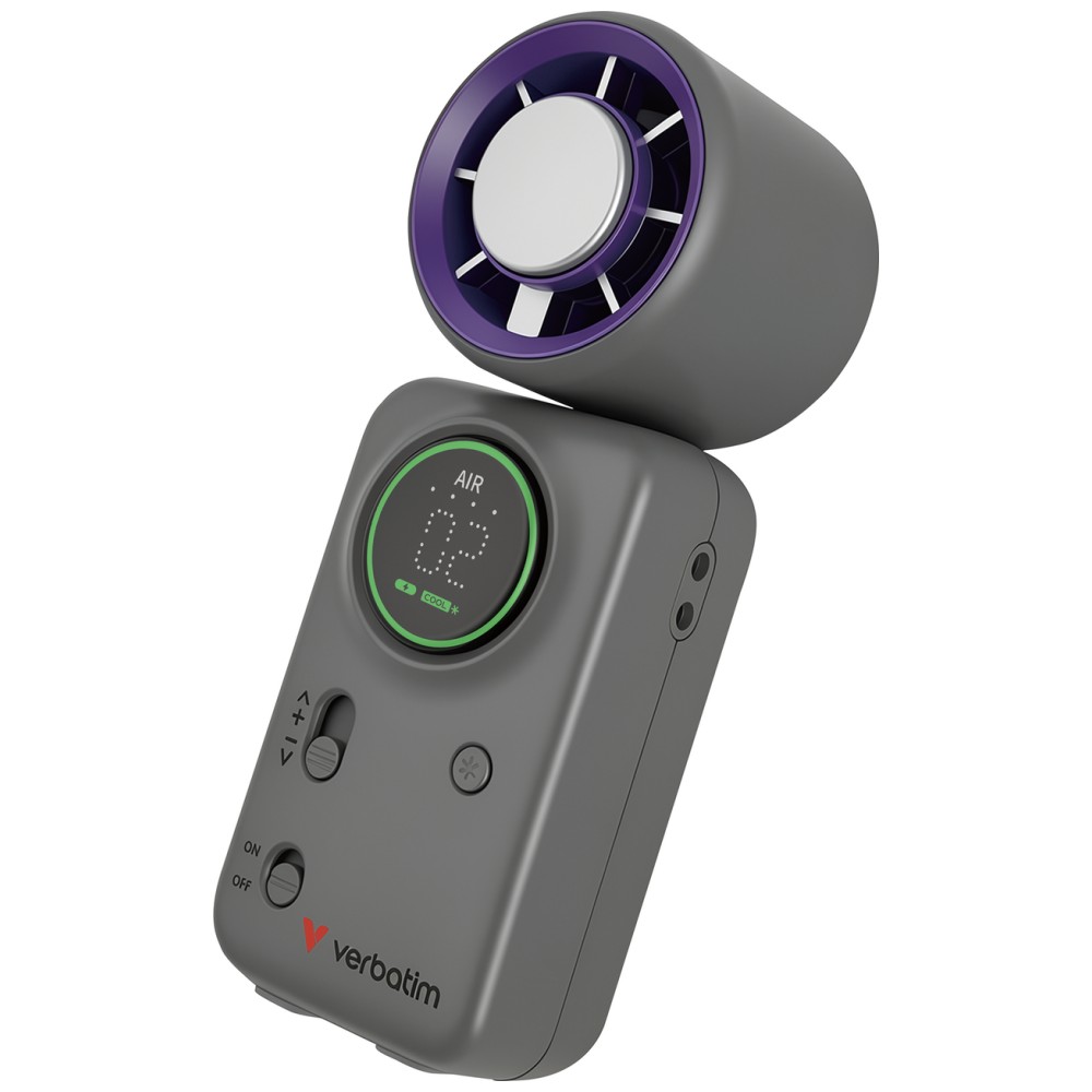 Ventilator portabil Verbatim Cool n Go Ice Touch Mini, 10W, 16000rpm, 4000 mAh, 3 viteze, USB-C, Gri 1 Lerato.ro