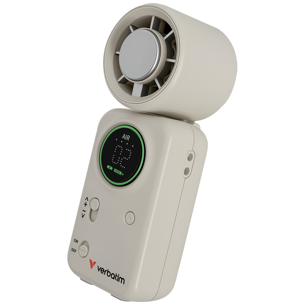 Ventilator portabil Verbatim Cool n Go Ice Touch Mini, 10W, 16000rpm, 4000 mAh, 3 viteze, USB-C, SIlver 1 Lerato.ro