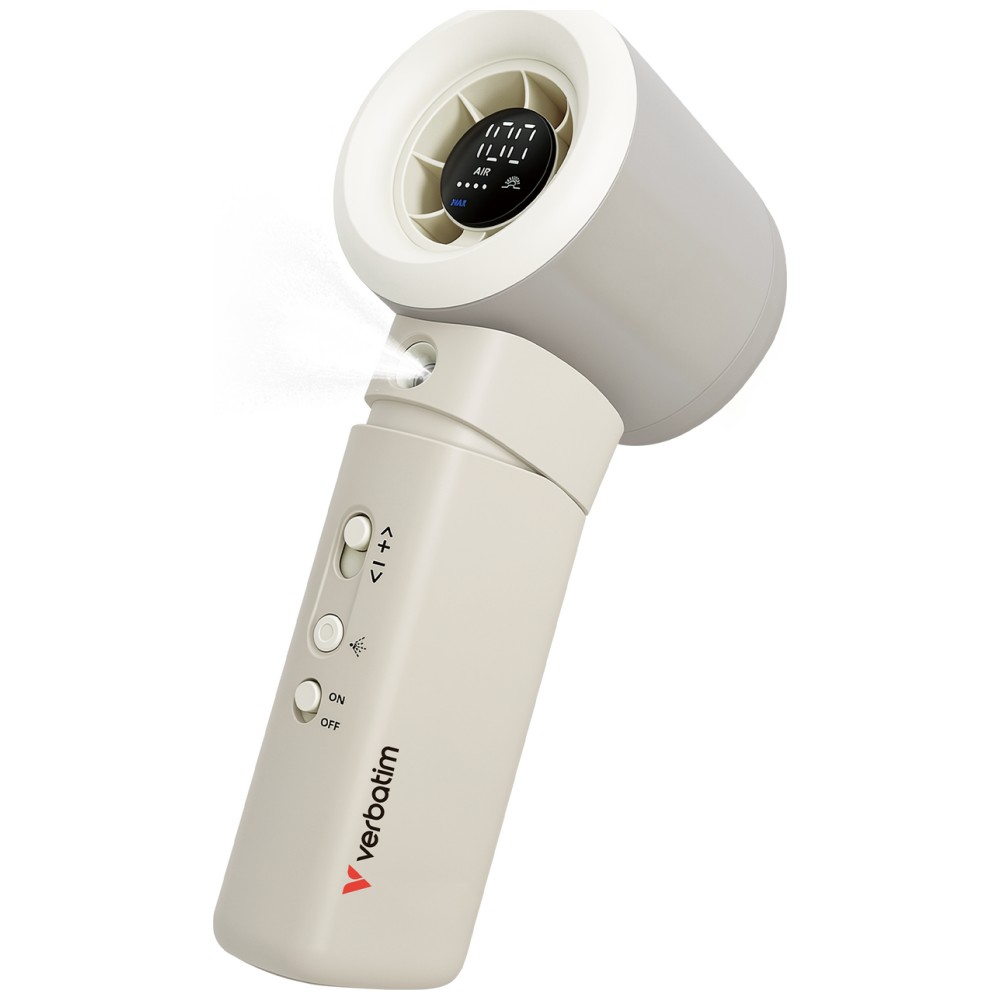 Ventilator portabil Verbatim Cool n Go Aqua Breeze, 6.5W, 16000rpm, 3000 mAh, 3 viteze, USB-C, SIlver 1 Lerato.ro