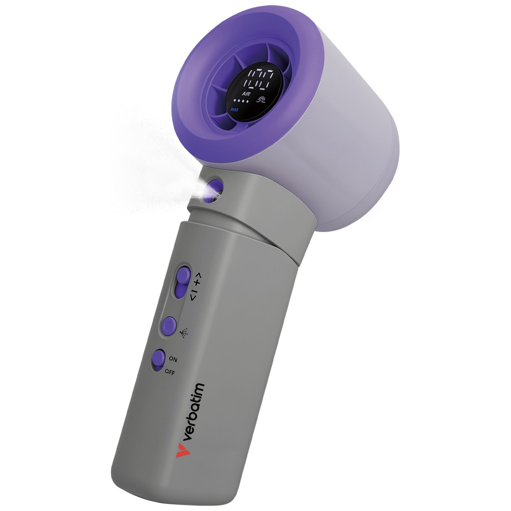 Ventilator portabil Verbatim Cool n Go Aqua Breeze, 6.5W, 16000rpm, 3000 mAh, 3 viteze, USB-C, Gri 1 Lerato.ro