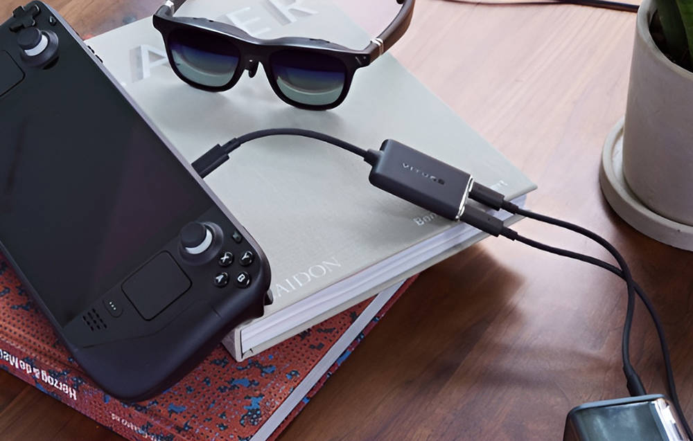  Adaptor USB-C pentru ochelarii VITURE One XR, USB-C tata la USB-C mama, 40W, 10Gbit/s, 1920 x 1080 la 60fps，3840 x 1080 la 60fps, Negru 1 Lerato.ro