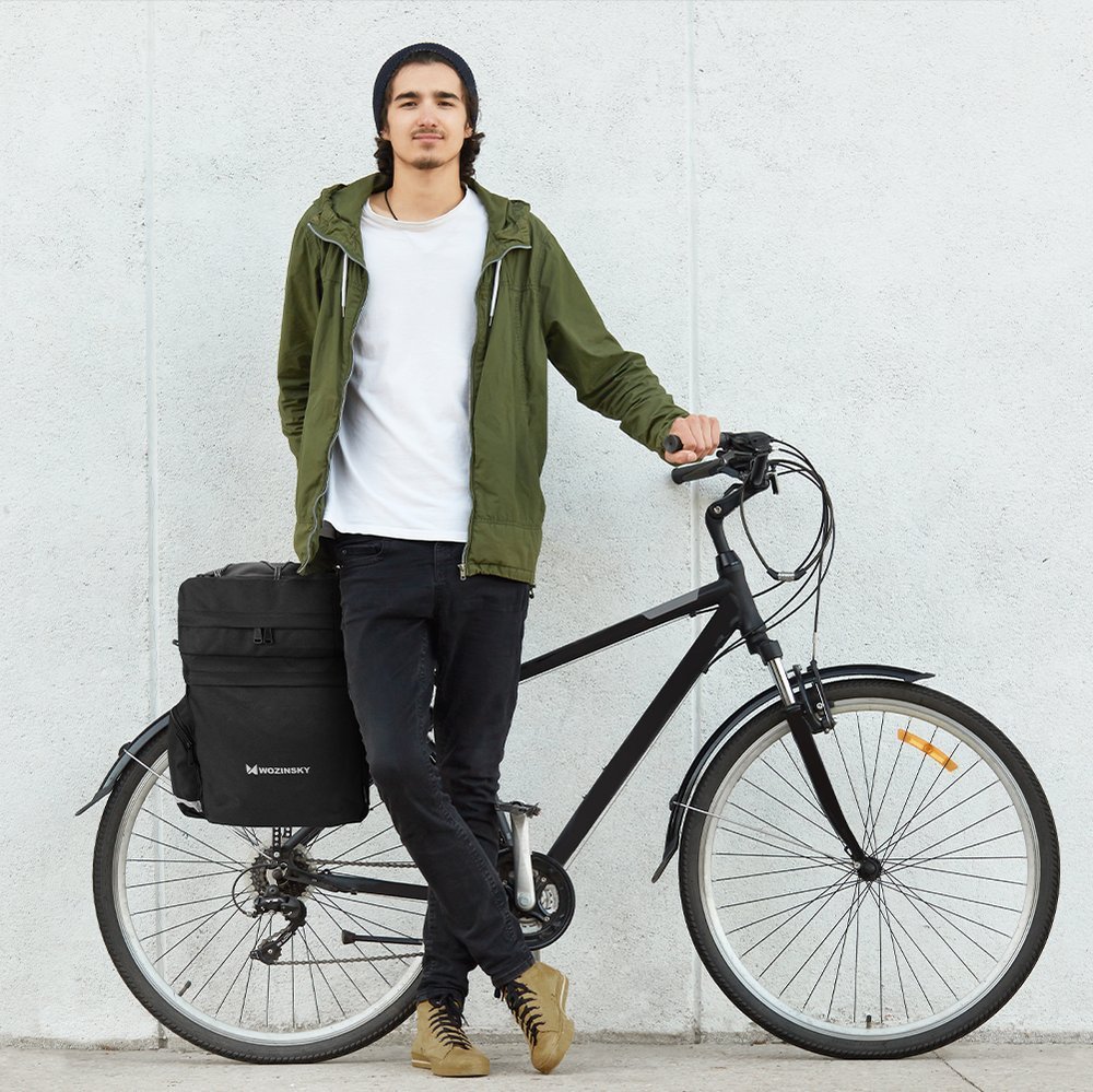 Geanta bicicleta impermeabila Wozinsky WBB13BK, 60L, Negru 1 Lerato.ro