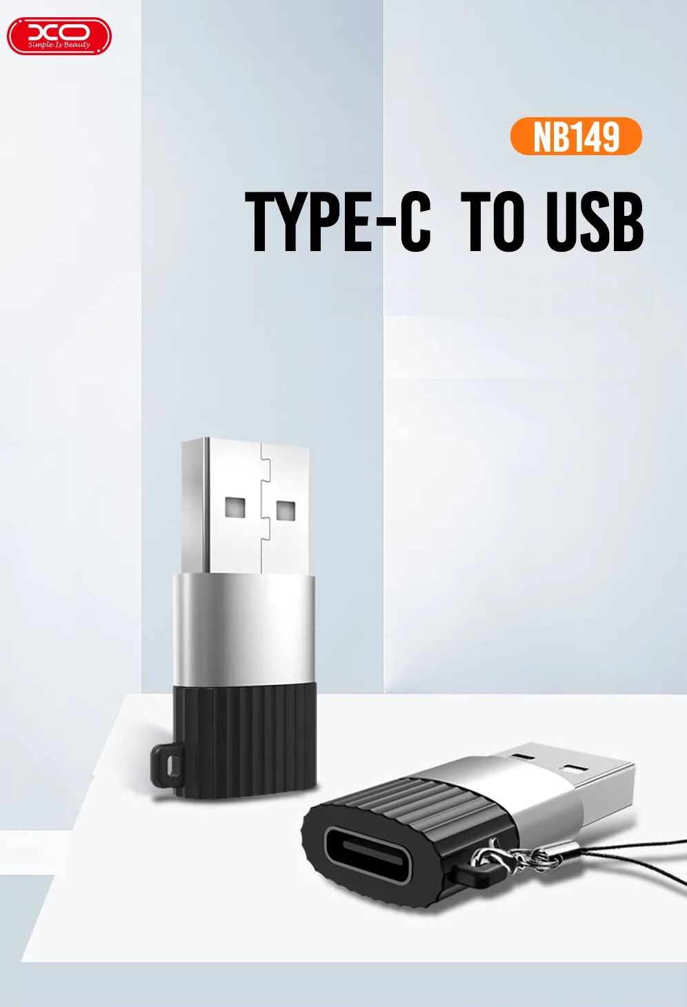 Adaptor XO NB149-E, mama USB Type-C la tata USB, 2.4A, Negru 1 Lerato.ro