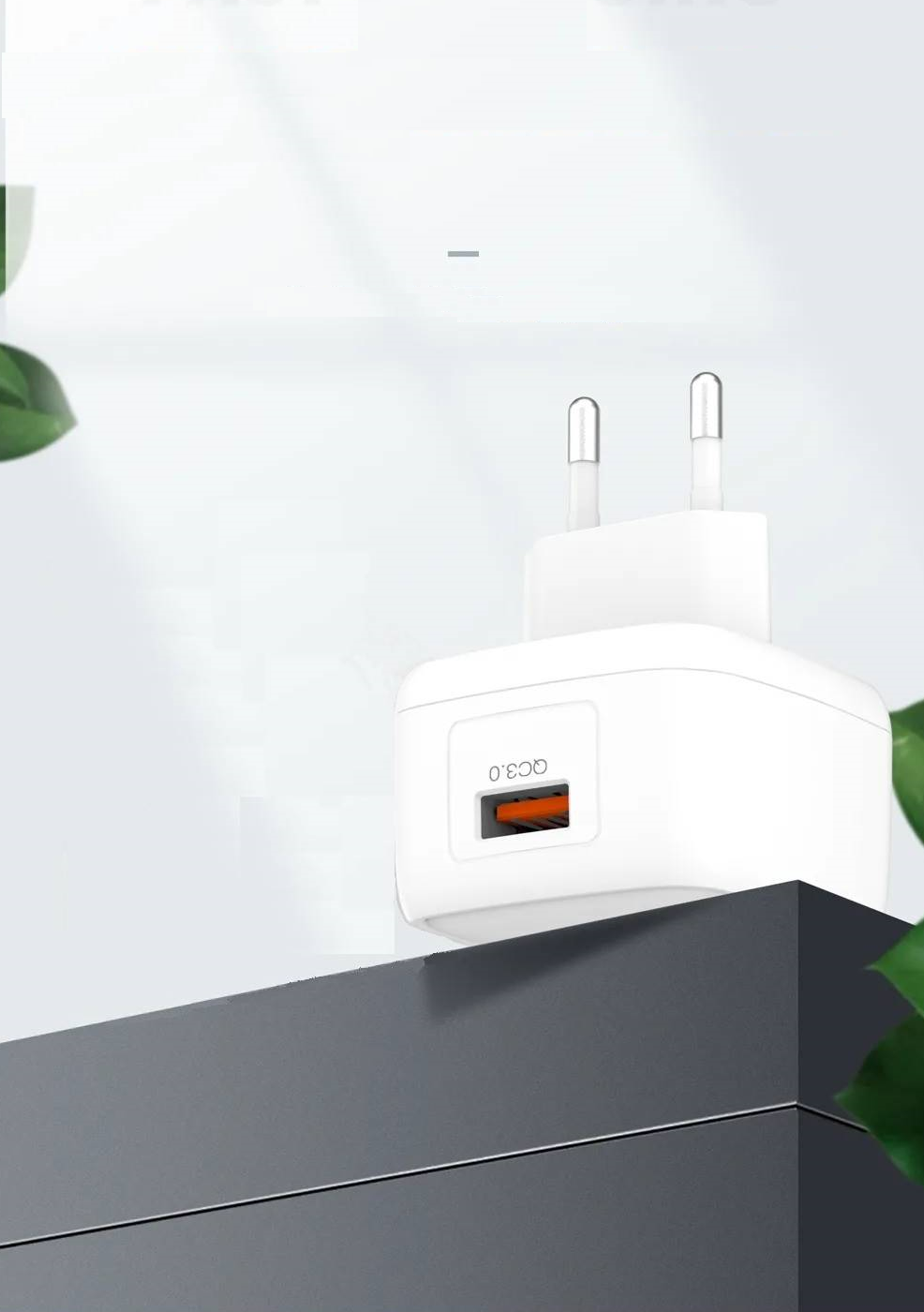 Incarcator retea XO L59, USB, Quick Charge 3.0, 18W, cablu USB-C 1m inclus, Alb 1 Lerato.ro