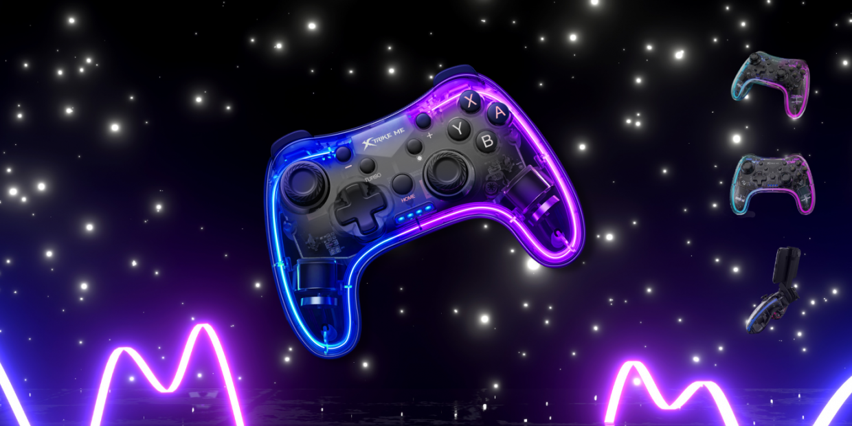 Controller wireless XTRIKE ME GP-52 pentru PC, Steam, Android, iOS si PS4, Bluetooth 4.2, 800 mAh, Negru 1 Lerato.ro