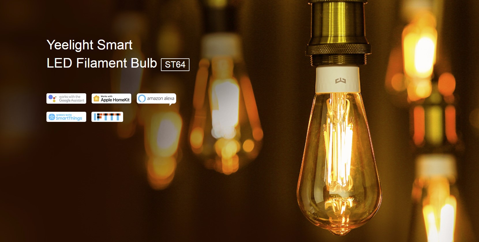 Bec Smart LED Xiaomi Yeelight ST64 cu filament, lumina calda, E27, WiFi 1 Lerato.ro