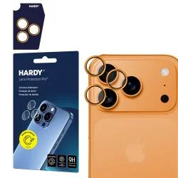 Folie sticla camera foto 3mk Hardy Pro compatibila cu iPhone 17 Pro / 17 Pro Max, Portocaliu