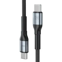 Cablu pentru incarcare si transfer de date 3mk Hyper Cable N-SERIES, USB-C la USB-C, 100W, 5A, 3m, Negru