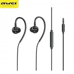 Casti audio cu microfon AWEI L3, In-ear, Control pe fir, Jack 3.5mm, Lungime cablu 1.2m, Negru