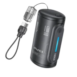 Baterie externa portabila Awei WP-117, 22.5W, 10000 mAh, 2x USB-C, Negru