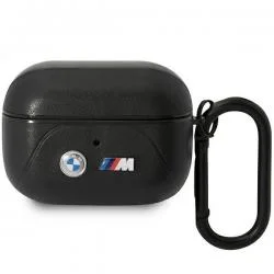 Carcasa BMW Leather Curved Line compatibila cu Apple AirPods Pro, Black