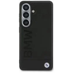 Husa BMW Leather Hot Stamp cu MagSafe compatibila cu Samsung Galaxy S26, Negru