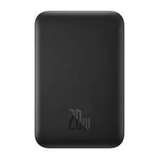 Baterie externa portabila Baseus Magnetic Mini, 6000 mAh, USB-C, 20W, Wireless 15W, Cablu USB-C inclus, Negru
