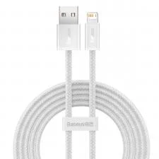Cablu pentru incarcare si transfer de date Baseus Dynamic, USB/Lightning, 2.4A, 2m, Alb