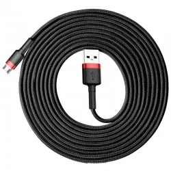 Cablu pentru incarcare si transfer de date Baseus Cafule USB/Micro-USB 3m Negru/Rosu