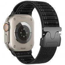 Curea Beline Diagonal Style Parachute Strap compatibila cu Apple Watch 38/40/41mm, Negru
