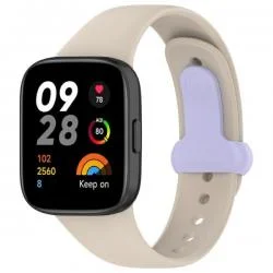 Curea Beline din silicon compatibila cu Xiaomi Redmi Watch 3, Bej