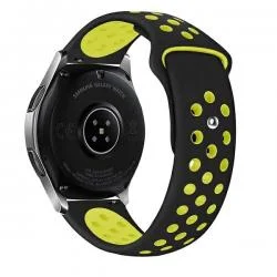 Curea universala din silicon Beline Sport, 22mm, Negru / Galben