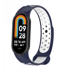 Curea din silicon Beline Design compatibila cu Xiaomi Mi Band 10/9/8, Albastru / Alb