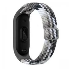 Curea din nylon Beline Nylon Strap compatibila cu Xiaomi Mi Band 10/9/8, Negru / Alb