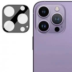 Set de 2 protectii camera foto Bizon Glass Lens compatibile cu iPhone 16 Pro / 16 Pro Max, Negru