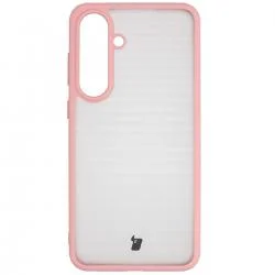 Carcasa Bizon Angelo compatibila cu Samsung Galaxy S25 FE, Transparent / Roz