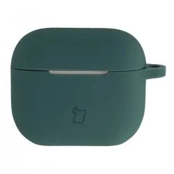 Carcasa Bizon Silicone Case compatibila cu Apple AirPods 3, Dark Green