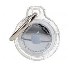 Carcasa de protectie Bizon Locator Keychain compatibila cu Apple AirTag, Transparent