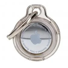 Carcasa de protectie Bizon Locator Keychain compatibila cu Apple AirTag, Negru / Transparent