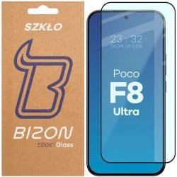 Folie sticla securizata Bizon Glass Edge 2 compatibila cu Xiaomi Poco F8 Ultra, Negru