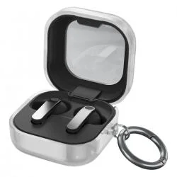 Carcasa Bizon Headphone Clear compatibila cu Samsung Galaxy Buds 4 / 4 Pro, Glitter Clear