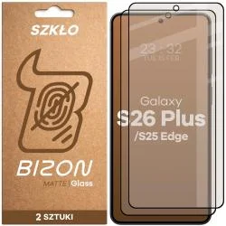Set 2 folii sticla securizata Bizon Glass Matte Duo compatibile cu Samsung Galaxy S26 Plus / S25 Edge, Negru