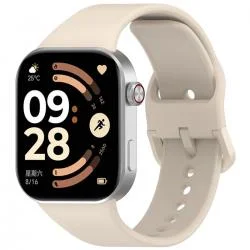 Curea din silicon BizonMobile compatibila cu Xiaomi Redmi Watch 6 / 5 / 4 / Smart Band 10 Pro / 9 Pro / 8 Pro, Bej