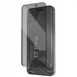 Folie sticla securizata Bizon Glass Aplikator Shadow Privacy, Kit montare inclus, compatibila cu iPhone 17 Pro, Negru