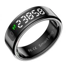 Inel smart pentru fitness Colmi R12, Marimea 10, Diametru 20mm, 1ATM, 18 mAh, Bluetooth 5.0, Negru