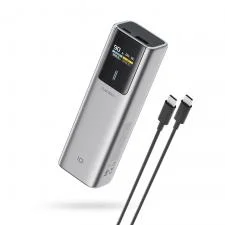 Baterie externa portabila Cuktech CKPB100PGLBL, 10000 mAh, 150W, 1x USB-C, 1x USB-A, Quick Charging, Gri