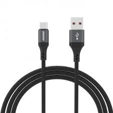 Cablu pentru incarcare si transfer de date Dudao L3ST, USB/USB-C, 5A, 1.2m, Negru