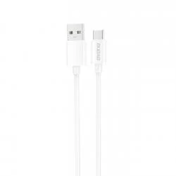 Cablu pentru incarcare si transfer de date Dudao L4ST, USB/USB-C, 2A, 1m, Alb