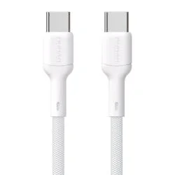 Cablu pentru incarcare si transfer de date Dudao L9C, USB-C/USB-C, 65W, 1m, Alb
