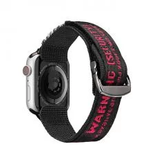 Curea textila DuxDucis Nylon Outdoor compatibila cu Apple Watch 4/5/6/7/8/SE/Ultra 42/44/45/49mm Negru/Rosu