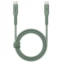 Cablu pentru incarcare si transfer de date ENERGEA Flow, USB-C la USB-C, 240W, 5A, 480Mbps, 1.5m, Verde