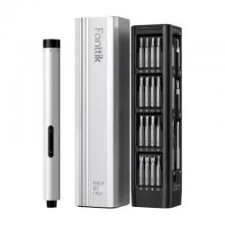 Set surubelnita electrica/manuala Fanttik E1 Max, 200rpm, 50 capete interschimbabile, 350mAh, USB-C, Silver