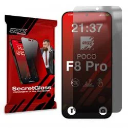 Folie sticla hibrid GrizzGlass SecretGlass Privacy compatibila cu Xiaomi Poco F8 Pro, Negru