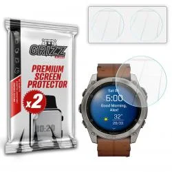 Set 2 folii sticla hibrid GrizzGlass HybridGlass compatibile cu Garmin Fenix 8 51mm, Transparent