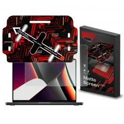 Folie protectie GrizzGlass MatteScreen Easy, Kit montare inclus, compatibila cu MacBook Pro 14 inch M5, Transparent