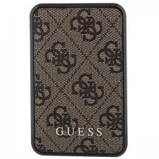Baterie externa portabila Guess 4G Leather Metal Logo, 10000 mAh, 18W, USB/USB-C, Maro