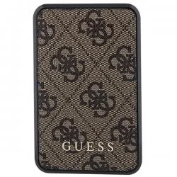 Baterie externa portabila Guess 4G Leather Metal Logo, 10000 mAh, 18W, USB/USB-C, Maro