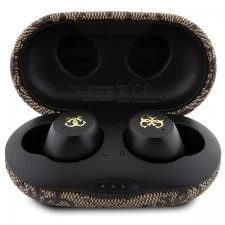 Casti wireless Guess 4G Metal TWS, Bluetooth 5.3, 300 mAh, USB-C, IPX5, ENC, Maro