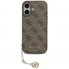 Carcasa Guess 4G Charms cu MagSafe compatibila cu iPhone 17, Maro