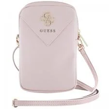 Geanta universala Guess Zip Triangle 4G compatibila cu dispozitive de pana la 8.9 inch, Roz